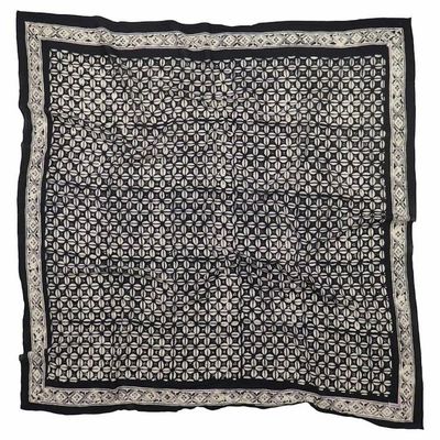 Alternate image for Large 39 Hand Dyed Batik Bandana, 100% Soft Cotton, Horn Beetle, Black White