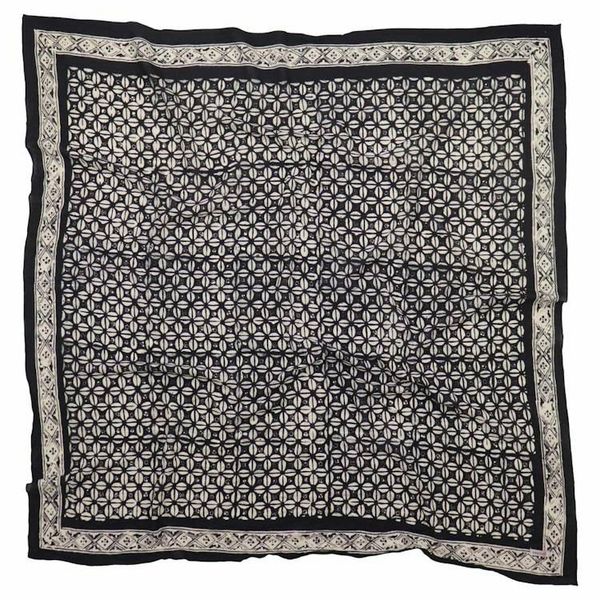 Alternate image for Large 39 Hand Dyed Batik Bandana, 100% Soft Cotton, Horn Beetle, Black White