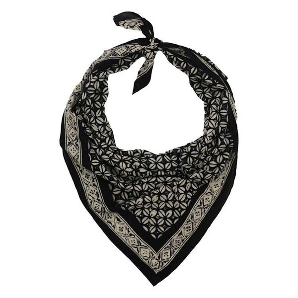 Alternate image for Large 39 Hand Dyed Batik Bandana, 100% Soft Cotton, Horn Beetle, Black White