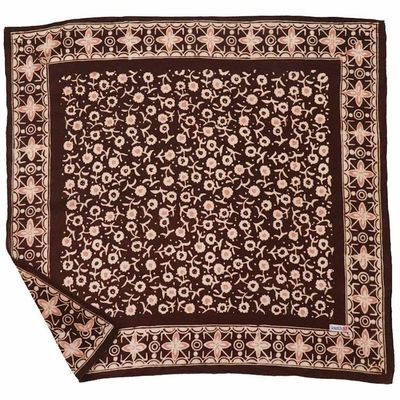 Alternate image for Hand Dyed Batik Bandana, 100% Soft Cotton, Java Petals, Brown, Mocha