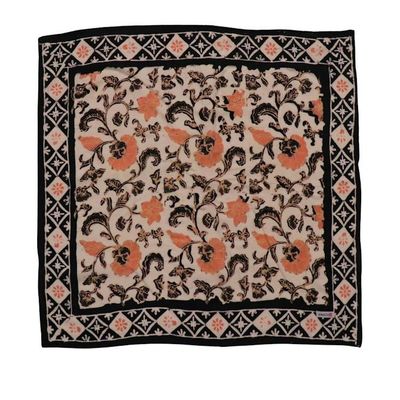 Primary image for Hand Dyed Batik Bandana, 100% Soft Cotton, Citrus Noir, Peach Orange Black