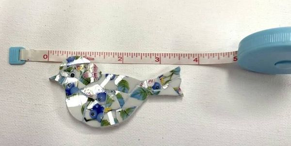 Alternate image for Mini mosaic bird from broken china, small magnet or easel decor, fridge art, unique gift