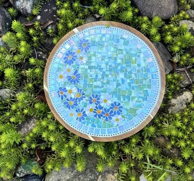 Alternate image for Kitchen Mosaic, Artsy Lazy Susan  Turnable Stained Glass Practical Handmade Artsy Classy Functional Mosaic for kitchen/dining table, gift home