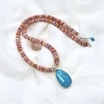Alternate image for Blue Turquoise & Scallop Shell Necklace