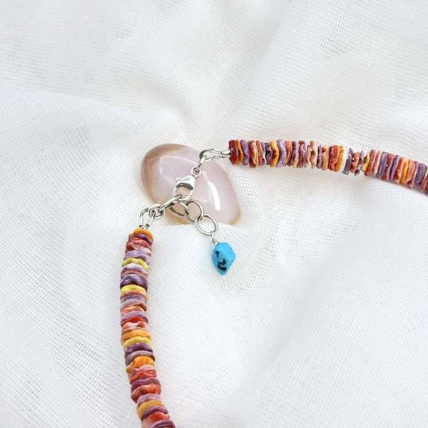 Alternate image for Blue Turquoise & Scallop Shell Necklace