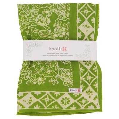 Alternate image for Hand Dyed Batik Bandana, 100% Soft Cotton, Green Serenity
