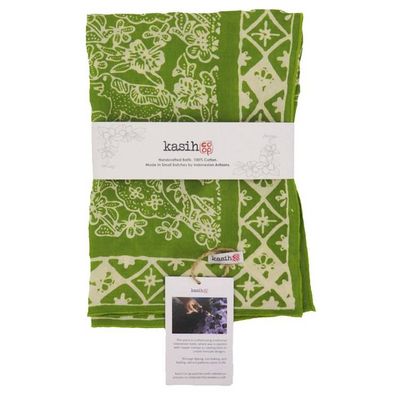 Alternate image for Hand Dyed Batik Bandana, 100% Soft Cotton, Green Serenity