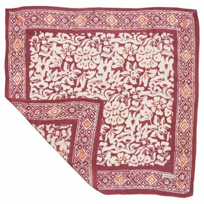 Alternate image for Hand Dyed Batik Bandana, Plum Haze, Floral, Purple, Scarf, 100% Cotton