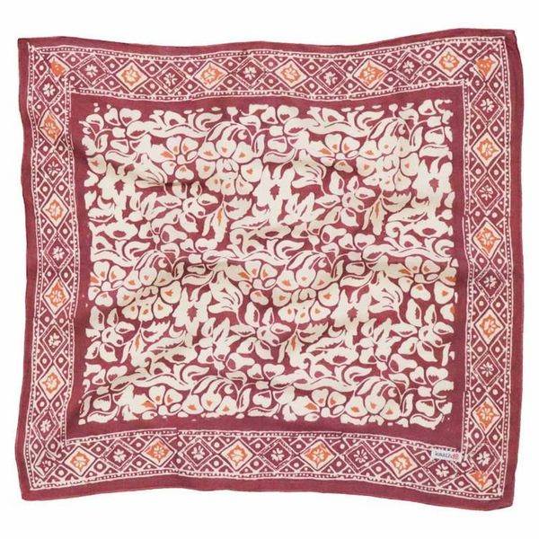 Alternate image for Hand Dyed Batik Bandana, Plum Haze, Floral, Purple, Scarf, 100% Cotton