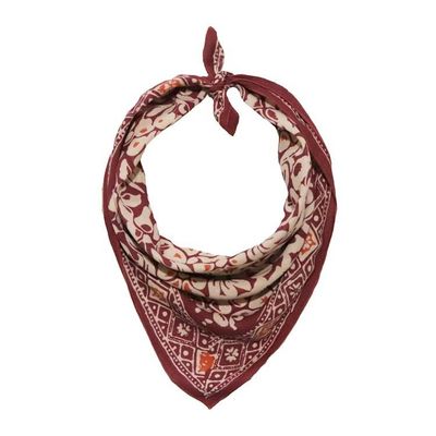 Alternate image for Hand Dyed Batik Bandana, Plum Haze, Floral, Purple, Scarf, 100% Cotton