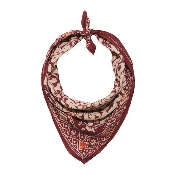 Alternate image for Hand Dyed Batik Bandana, Plum Haze, Floral, Purple, Scarf, 100% Cotton