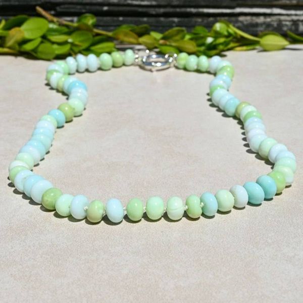 Alternate image for Blue and Green Opal Hand Knotted Necklace