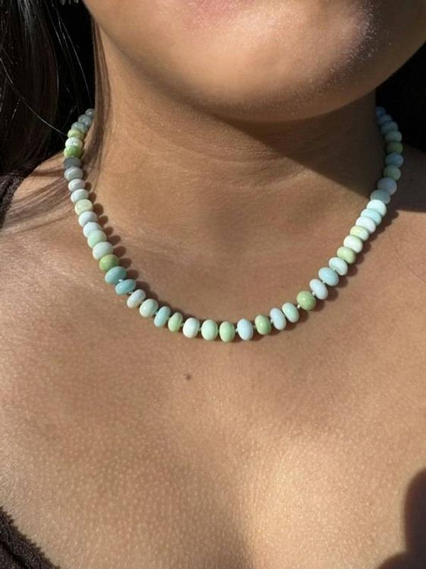Alternate image for Blue and Green Opal Hand Knotted Necklace