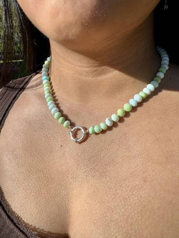 Alternate image for Blue and Green Opal Hand Knotted Necklace