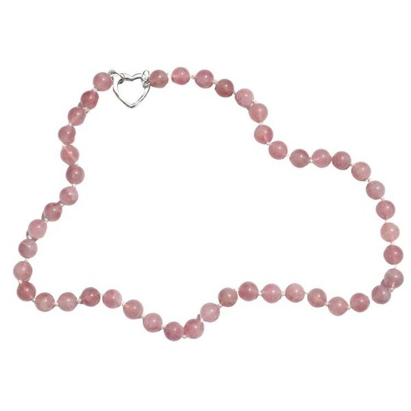 Alternate image for Hand Knotted Rare Mauve Pink Madagascar Natural Rose Quartz