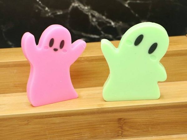 Alternate image for Set of 6 Handmade Goofy Ghost Soaps. Goofy Ghost Soap Gifts, Favors, Treat or Treat Gifts for Halloween parties. Choose Soap Color, Scent, Packaging.