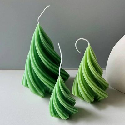 Primary image for Handcrafted Spiral Twist Green Candle