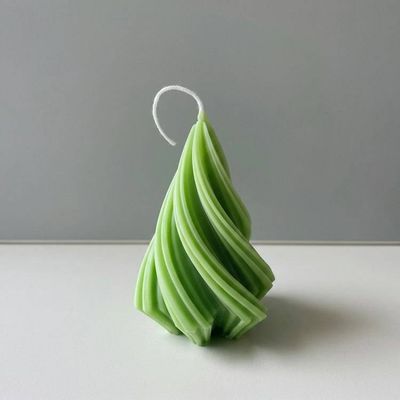 Alternate image for Handcrafted Spiral Twist Green Candle
