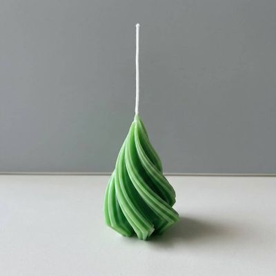 Alternate image for Handcrafted Spiral Twist Green Candle