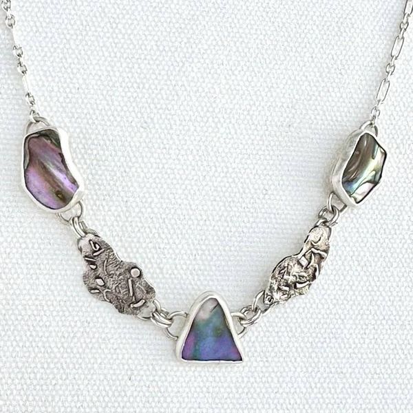 Alternate image for Sterling Silver Abalone Shell Link Necklace