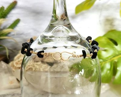 Alternate image for Snowflake Obsidian Gold-Colored Sterling Silver Bracelet