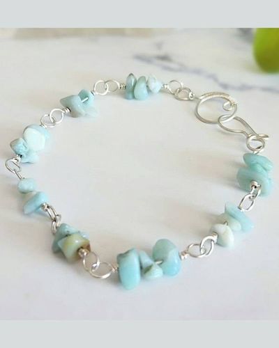 Alternate image for Sterling Silver Amazonite Gemstone Bracelet