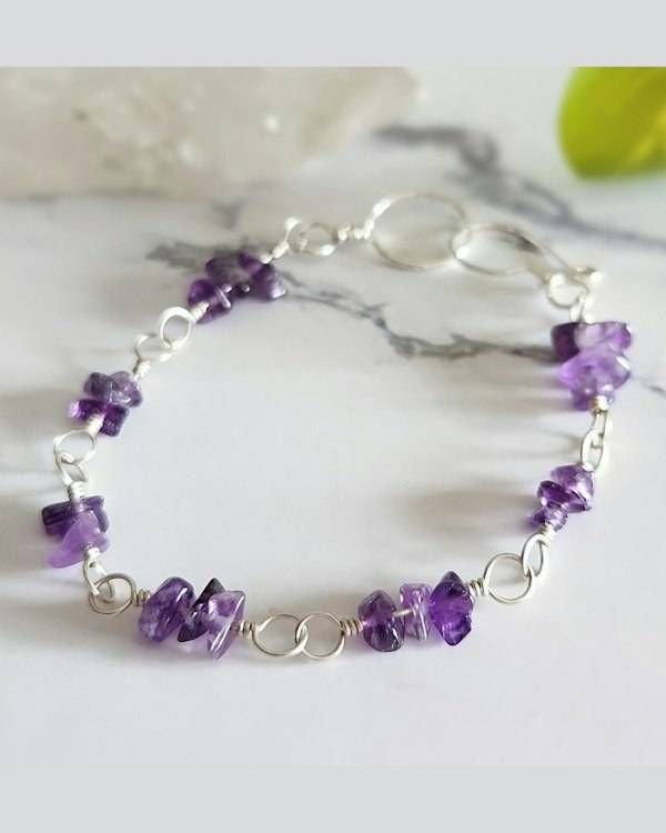 Alternate image for Amethyst Sterling Silver Bracelet