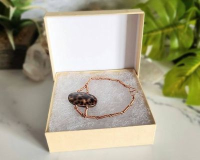 Alternate image for Leopard Shell and Wood Copper Bracelet