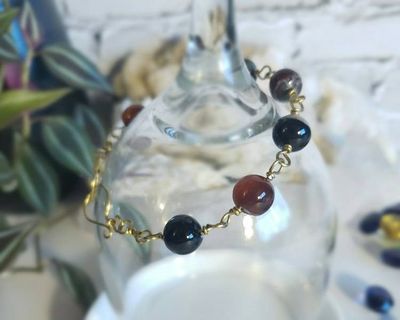 Alternate image for Red Agate Brass Bracelet