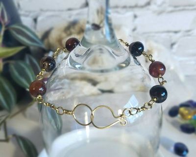 Alternate image for Red Agate Brass Bracelet
