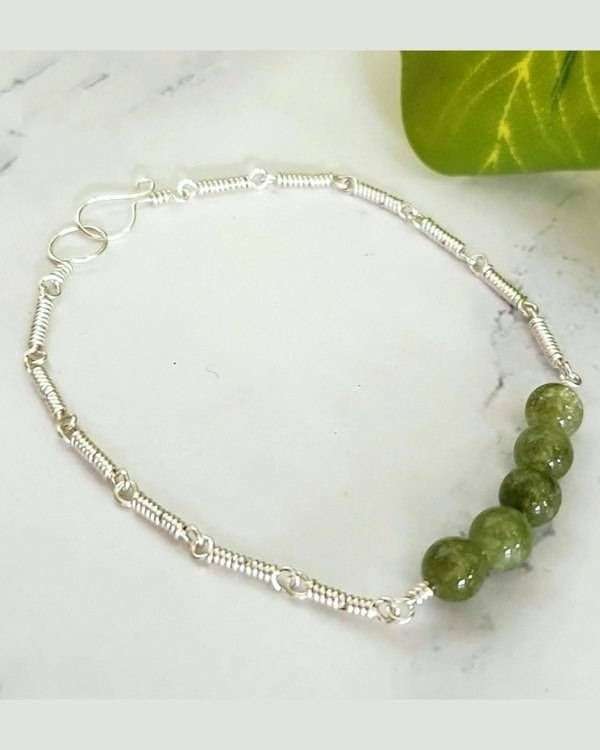 Alternate image for Sterling Silver Jade Bracelet