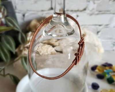 Alternate image for Quartz Copper Wire Wrapped Bangle Bracelet
