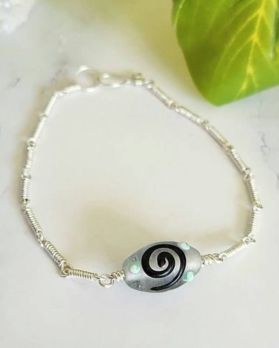 Alternate image for Lampwork Glass and Sterling Silver Bracelet