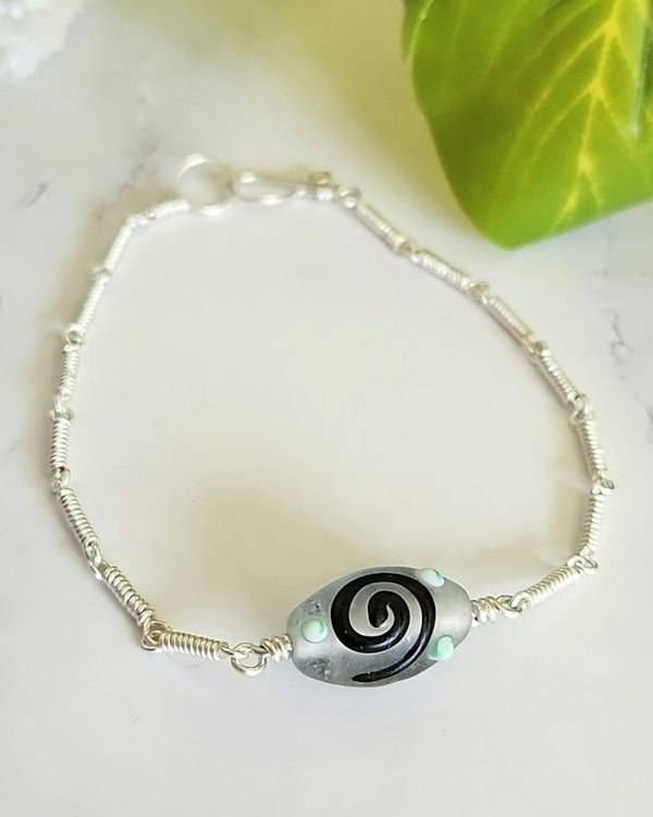 Alternate image for Lampwork Glass and Sterling Silver Bracelet