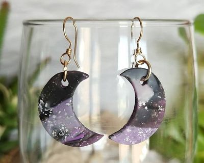 Alternate image for Polymer Clay Moon Earrings