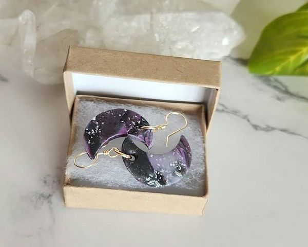 Alternate image for Polymer Clay Moon Earrings