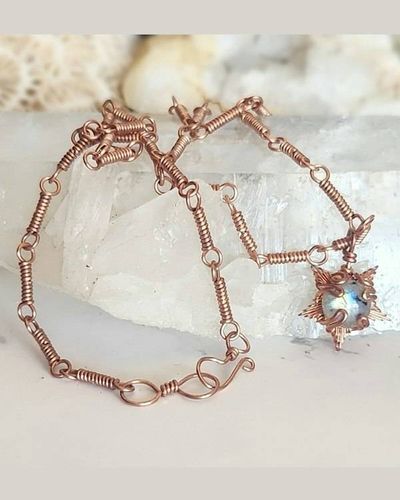 Alternate image for Labradorite Star Copper Wire Wrapped Necklace