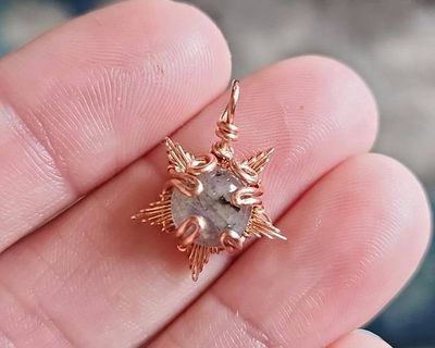 Alternate image for Labradorite Star Copper Wire Wrapped Necklace