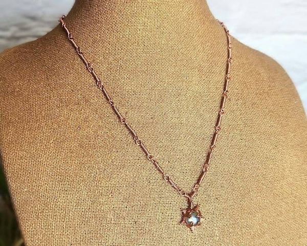 Alternate image for Labradorite Star Copper Wire Wrapped Necklace