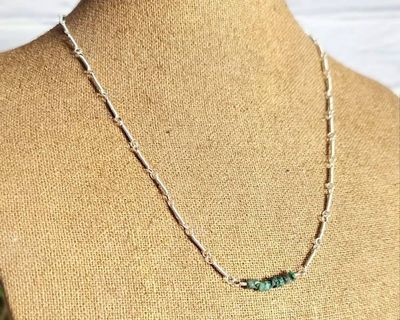 Alternate image for Sterling Silver Emerald Gemstone Necklace