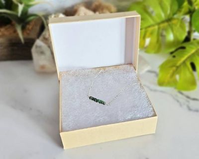 Alternate image for Sterling Silver Emerald Gemstone Necklace