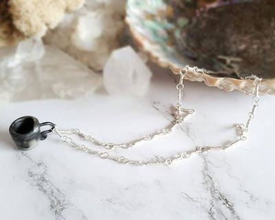 Alternate image for Polymer Clay Teacup Sterling Silver Necklace