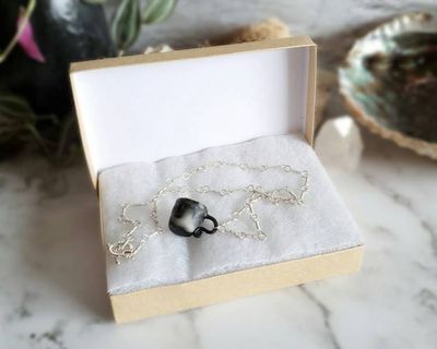 Alternate image for Polymer Clay Teacup Sterling Silver Necklace