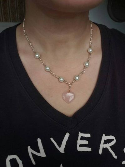 Alternate image for Rose Quartz Sterling Silver Necklace
