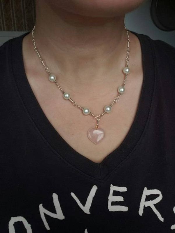 Alternate image for Rose Quartz Sterling Silver Necklace