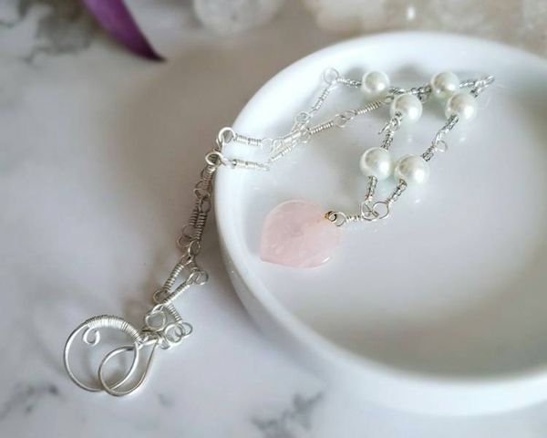 Alternate image for Rose Quartz Sterling Silver Necklace