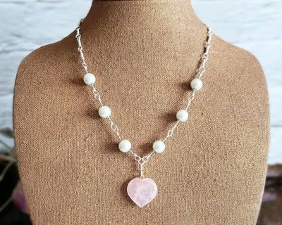 Alternate image for Rose Quartz Sterling Silver Necklace