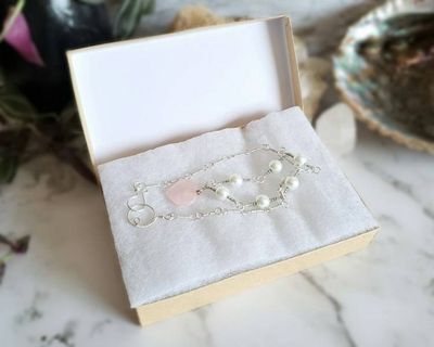 Alternate image for Rose Quartz Sterling Silver Necklace