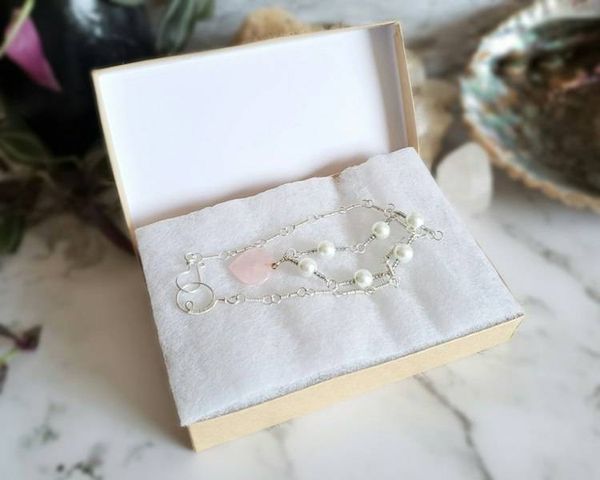 Alternate image for Rose Quartz Sterling Silver Necklace