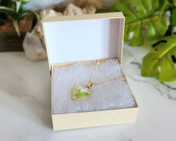 Alternate image for Phlox & Fern Gold-colored Sterling Silver Wire Wrapped Necklace